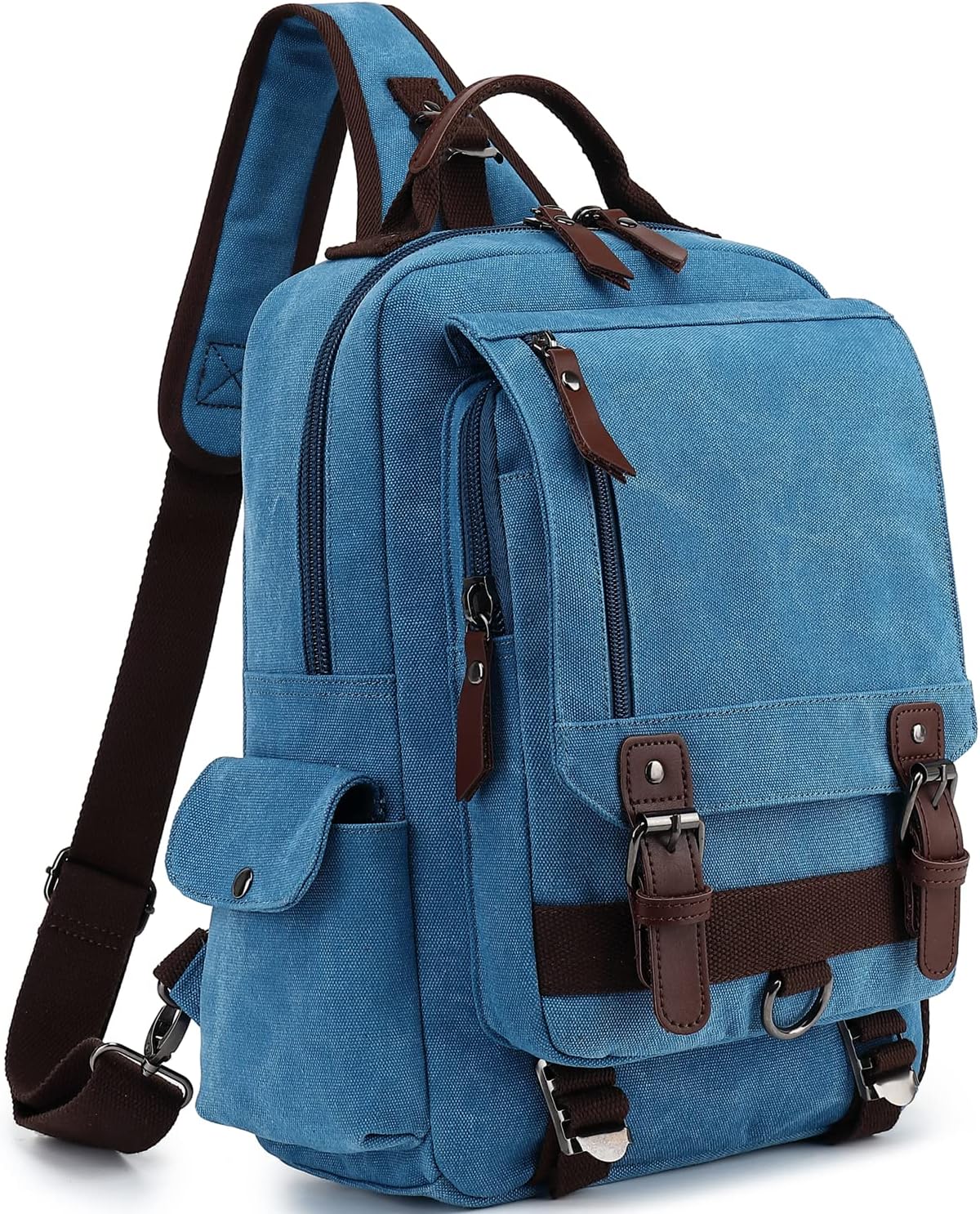 230527211342138_1 Leaper Canvas Messenger Bag Sling Bag Cross Body Bag Shoulder Bag Black, L - Image 1